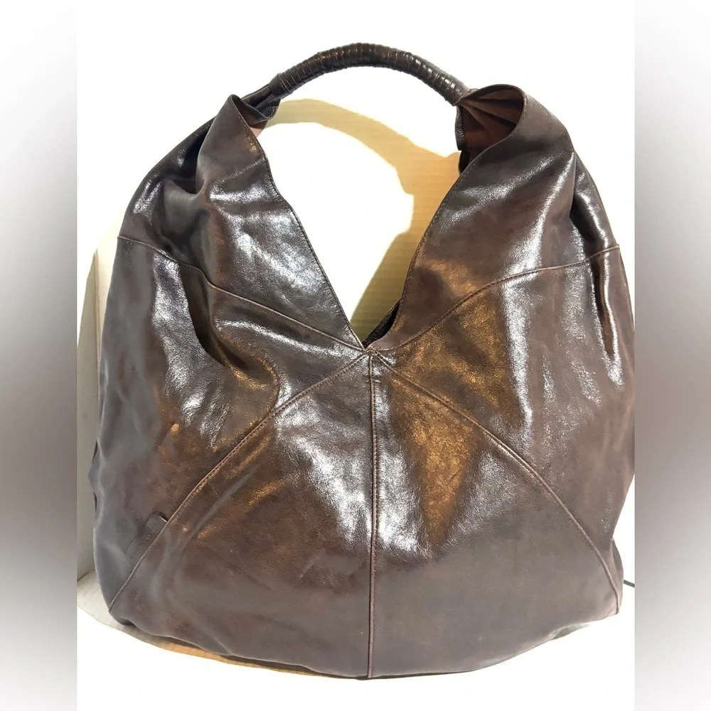 Banana Republic Dark Brown Leather Hobo Bag
